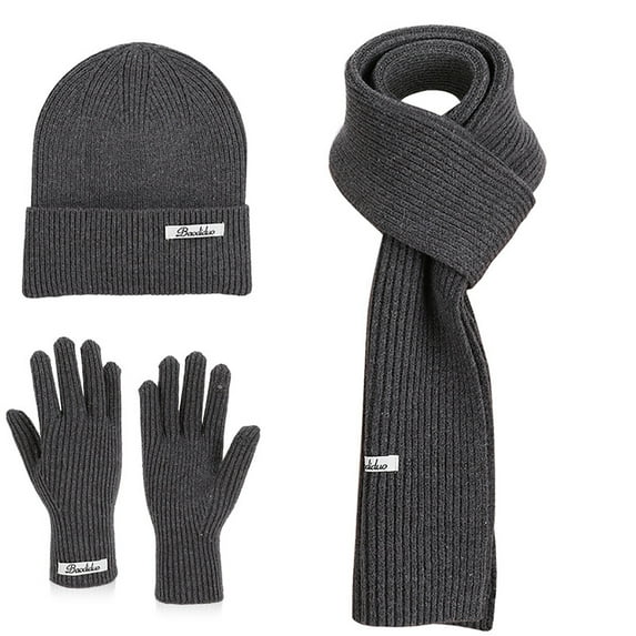 Ruimatai Women's Winter Knit Hat Gloves Scarf Set Warm Acrylic Beanie Ear Protection Outdoor Sports Cold Weather Accessories