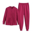 thumbnail image 1 of Ruimatai Women's Winter Padded Pajamas Set Cozy Thermal Fleece Loungewear with Round Neck Long Sleeve Top and Pants for Home, 1 of 3