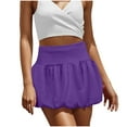 thumbnail image 1 of Ruimatai Women's Y2K Sexy Mini Skirt Solid Bubble Hem Flared A-Line Short Skirt Casual Party Clubwear Polyester Summer Spring Outfit, 1 of 5