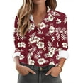 thumbnail image 1 of Ruimatai Womens Button Down Shirts Long Sleeve Collared Floral Print Plus Size Shirt Dressy Casual Business Work Blouses Tops, 1 of 5
