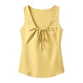 thumbnail image 1 of Ruimatai Womens Casual Sleeveless Tank Tops V Neck Drawstring Ruched Shirts Loose Fit Curved Hem Summer Blouses, 1 of 6