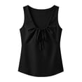 thumbnail image 1 of Ruimatai Womens Casual Sleeveless Tank Tops V Neck Drawstring Ruched Shirts Loose Fit Curved Hem Summer Blouses, 1 of 6
