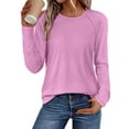 thumbnail image 1 of Ruimatai Womens Casual Tops Crew Neck Raglan Long Sleeve Loose Basic Pullover Blouses, 1 of 9