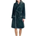 thumbnail image 1 of Ruimatai Womens Flannel Robe Long Sleeve Pajamas Sleepwear Soft Comfortable Bathrobe With Pockets Belt Gift For Mom Wife XL, 1 of 3