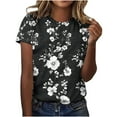 thumbnail image 1 of Ruimatai Womens Floral Graphic T-Shirts Plus Size Vintage Plant Flowers Print Shirt Casual Boho Crew Neck Short Sleeve Tee Tops, 1 of 5