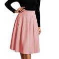 thumbnail image 1 of Ruimatai Womens Pleated Midi Skirt High Waist Elastic Pocket Work Office Casual Spring Daily Flowy A-Line Skirt, 1 of 6