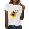 thumbnail image 1 of Ruimatai Womens Summer Casual Tops Female Fashion Sunflower Print Graphic Shirt Women's Crewneck Short Sleeve Loose T-Shirt, 1 of 4