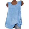 thumbnail image 1 of Ruimatai Womens Tank Tops Crew Neck Ruched Sleeveless Blouses Loose Fit Casual Flowy Summer Solid Color Tops, 1 of 4