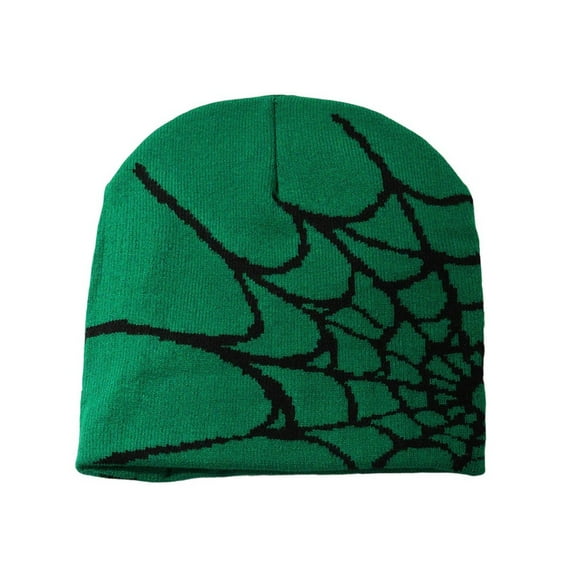 Ruimatai Y2K Spider Web Knit Beanie Winter Hat Fashion Unisex Breathable Adjustable Trendy Hip Hop Baseball Cap for Women Men