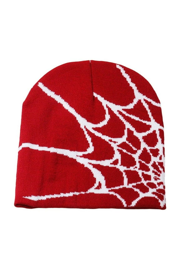 Y2K Spider Web Knit Beanie Winter Hat Fashion Unisex Breathable Adjustable Trendy Hip Hop Baseball Cap for Women Men