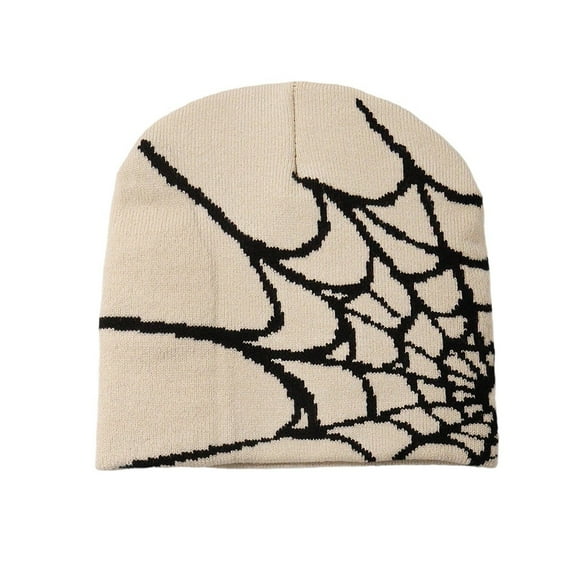 Ruimatai Y2K Spider Web Knit Beanie Winter Hat Fashion Unisex Breathable Adjustable Trendy Hip Hop Baseball Cap for Women Men