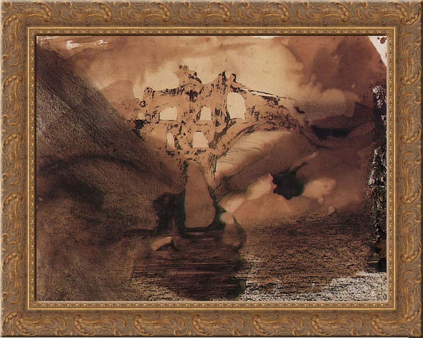 Ruined Aqueduct 24x20 Gold Ornate Wood Framed Canvas Art by Victor Hugo ...