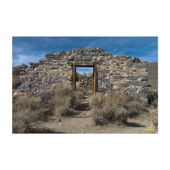 Ruined Out West - Bridgeport California Photography Abandoned Desert Rustic Architecture Rural Scenic Wilderness Unframed Wall Art Print 32 x 48 inches