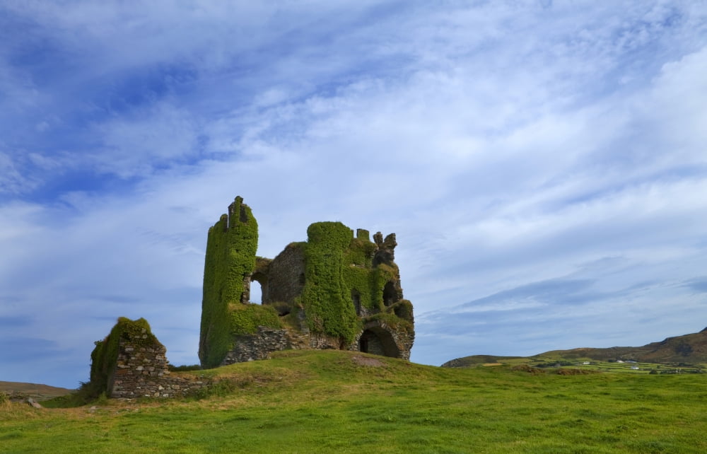 The Ruins of 16th Century Ballycarbery Castle Near Cahirciveen The Ring of Kerry County Kerry Ireland Canvas Art - George Munday Design Pics (38 x 24)