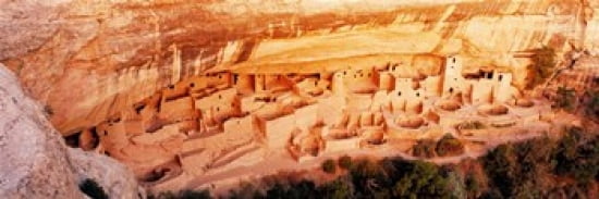 Ruins Cliff Palace Mesa Verde Colorado USA Canvas Art - Panoramic Images (36 x 12)