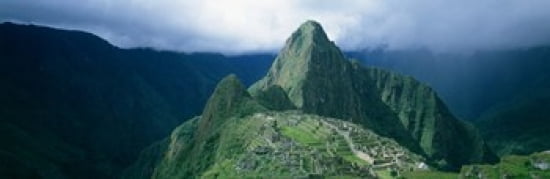 Ruins Machu Picchu Peru Canvas Art - Panoramic Images (36 x 12)