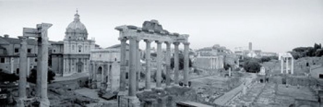Ruins Of An Old Building Rome Italy Canvas Art - Panoramic Images (18 x 6)