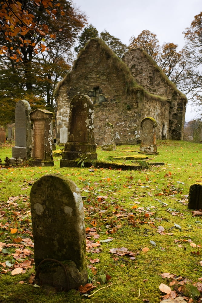 Ruins Of Church And Graveyard Argyl And Bute Scotland Uk Canvas Art - John Short Design Pics (24 x 36)