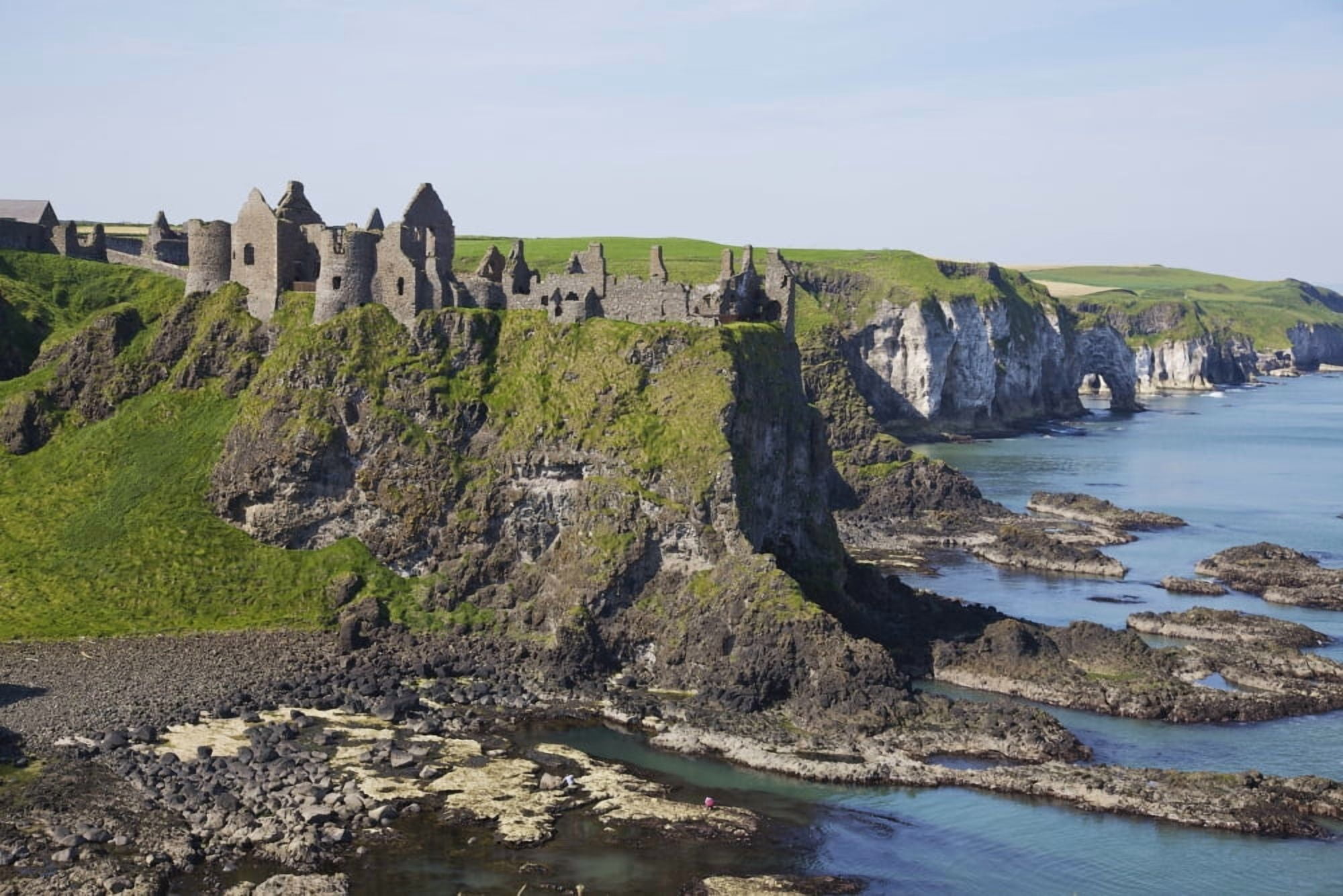 Ruins On Coastal Cliff Canvas Art - Patrick Swan Design Pics (19 x 12)