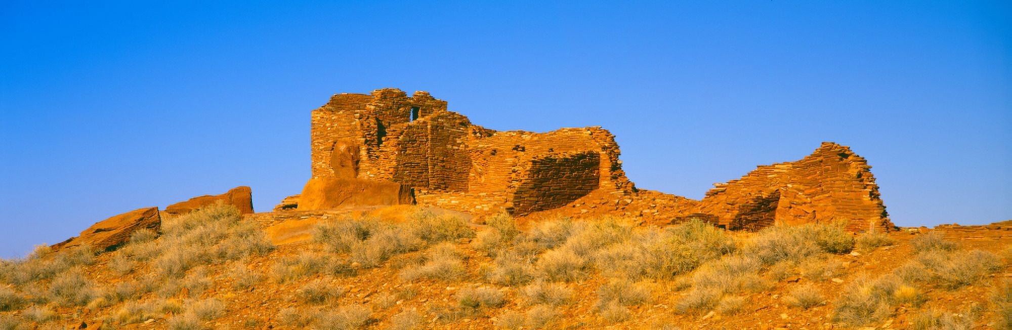 Ruins of 900 year old Hopi village Wupatki National Monument Arizona Canvas Art - Panoramic Images (36 x 12)