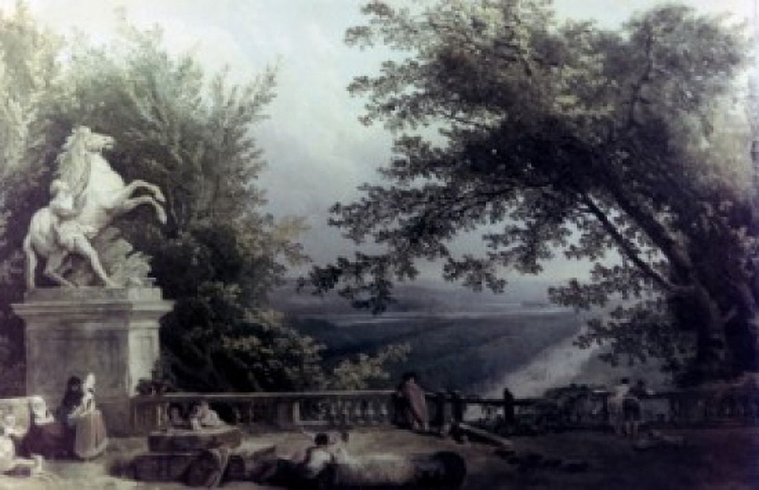 Ruins of Terrace in the Park by Hubert Robert 1780s 1733-1808 Canvas Art - Hubert Robert (18 x 24)