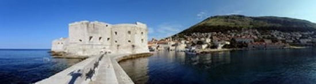 Ruins of a building Fort St Jean Adriatic Sea Dubrovnik Croatia Canvas Art - Panoramic Images (21 x 6)