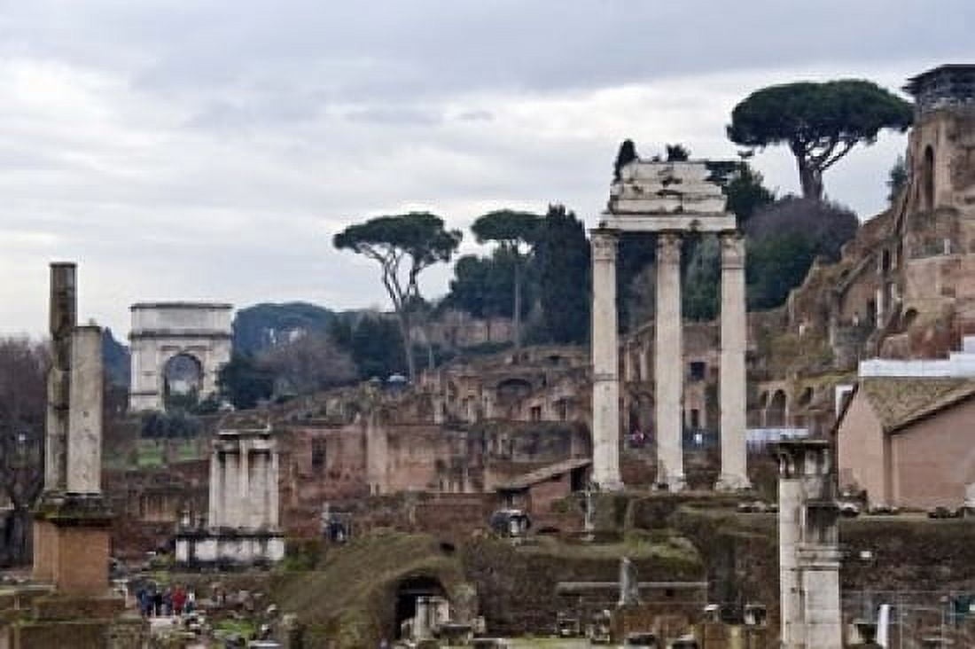 Ruins of a building Roman Forum Rome Lazio Italy Canvas Art - Panoramic Images (36 x 24)