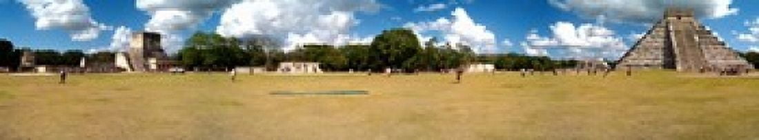 Ruins of a pyramid Kukulkan Pyramid Chichen Itza Yucatan Mexico Canvas Art - Panoramic Images (22 x 4)