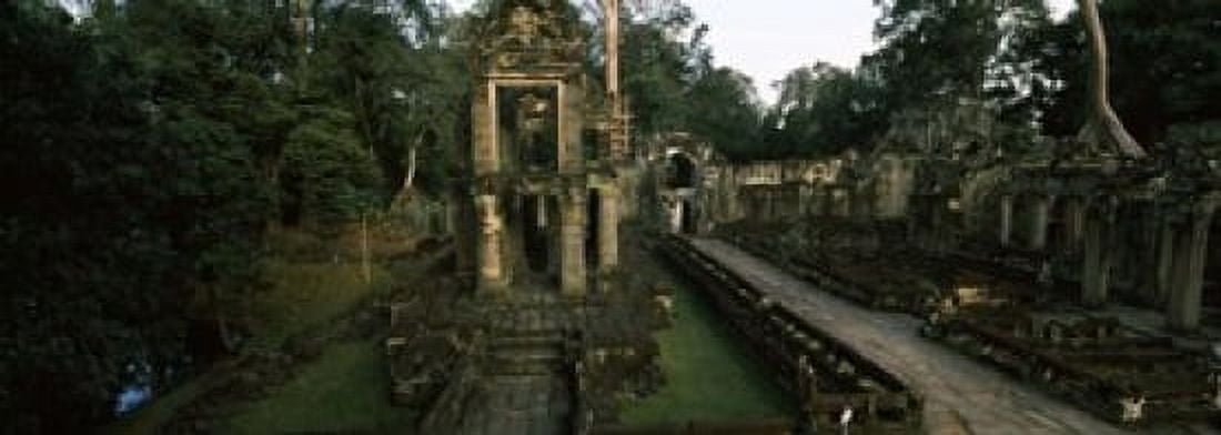 Ruins of a temple Preah Khan Angkor Cambodia Canvas Art - Panoramic Images (18 x 7)