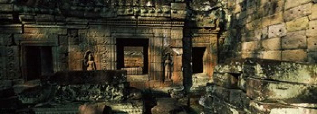 Ruins of a temple Preah Khan Angkor Cambodia Canvas Art - Panoramic Images (18 x 7)