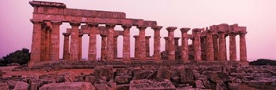 Ruins of a temple Temple E Selinunte Trapani Province Sicily Italy Canvas Art - Panoramic Images (36 x 12)