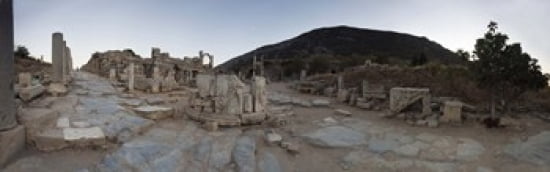 Ruins of a temple Temple of Domitian Curetes Way Ephesus Turkey Canvas Art - Panoramic Images (36 x 12)