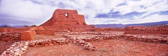 Ruins of the Mission Pecos National Historical Park Pecos New Mexico USA Canvas Art - Panoramic Images (36 x 12)