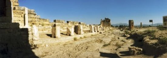 Ruins of the Roman town of Hierapolis at Pamukkale Anatolia Central Anatolia Region Turkey Canvas Art - Panoramic Images (36 x 13)