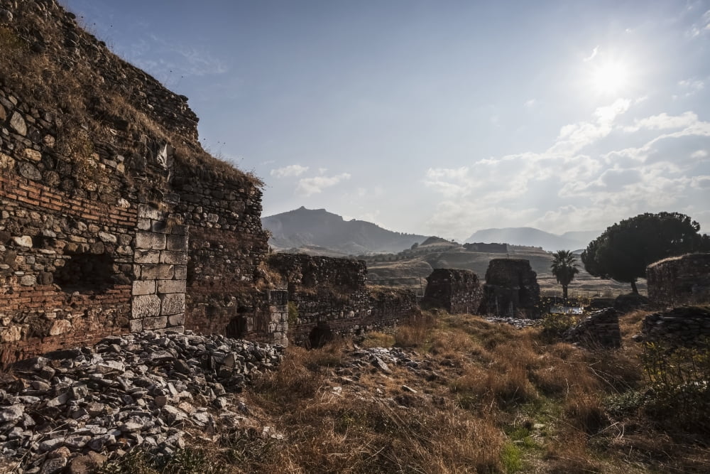 Ruins of the Synagogue of Sardis Sardis Turkey Canvas Art - Reynold Mainse Design Pics (19 x 12)