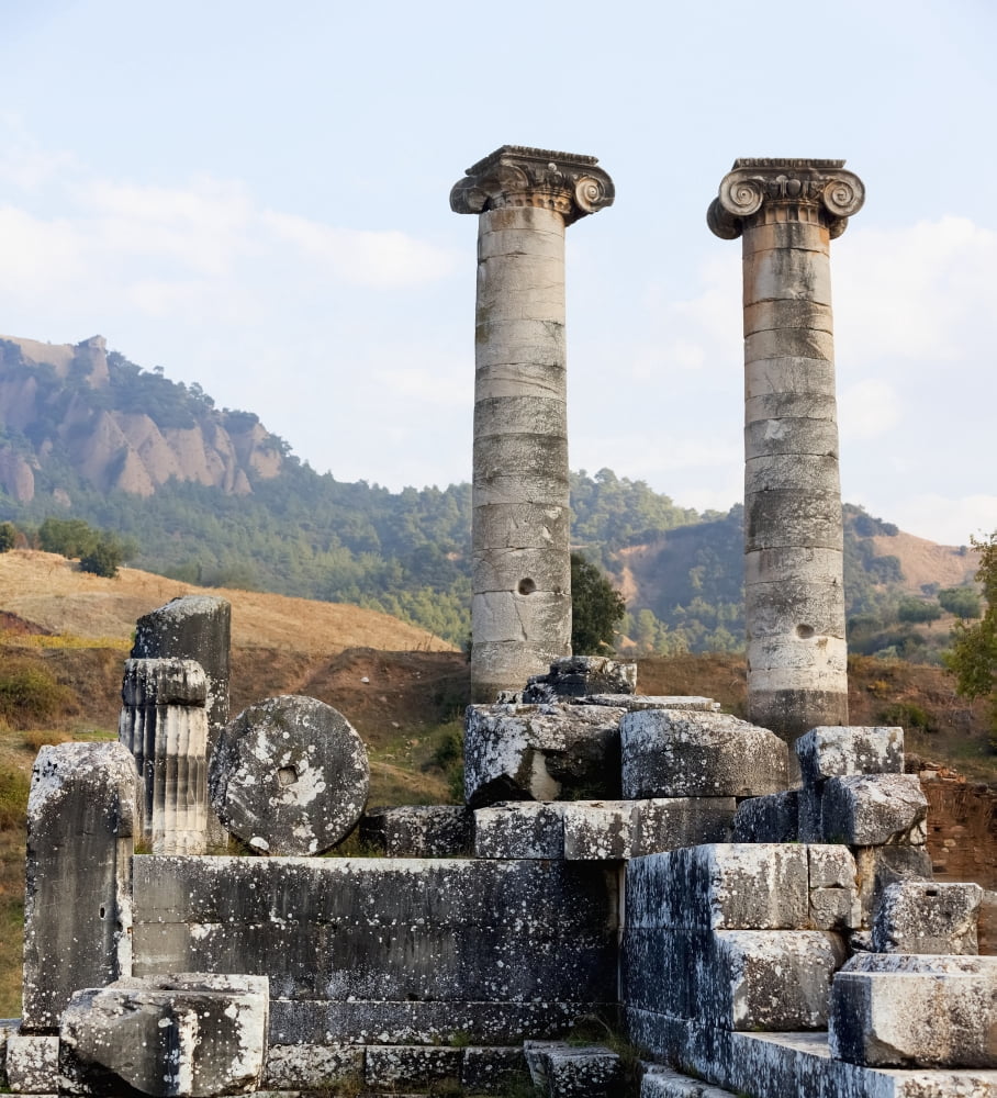 Ruins of the Temple of Artemis Sardis Turkey Canvas Art - Reynold Mainse Design Pics (14 x 16)