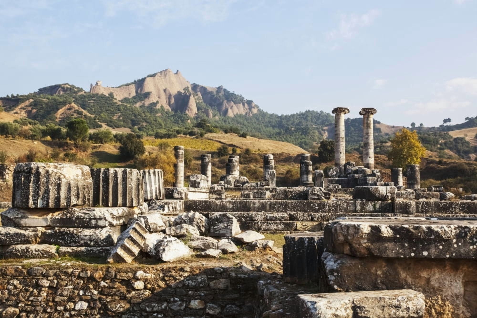 Ruins of the Temple of Artemis Sardis Turkey Canvas Art - Reynold Mainse Design Pics (38 x 24)