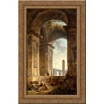 thumbnail image 1 of Ruins with an obelisk in the distance 24x16 Gold Ornate Wood Framed Canvas Art by Hubert Robert, 1 of 2