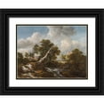thumbnail image 1 of Ruisdael, Jacob van 14x12 Black Ornate Wood Framed with Double Matting Museum Art Print Titled - Low Waterfall in a Wooded Landscape with a Dead Beech Tree, 1 of 4