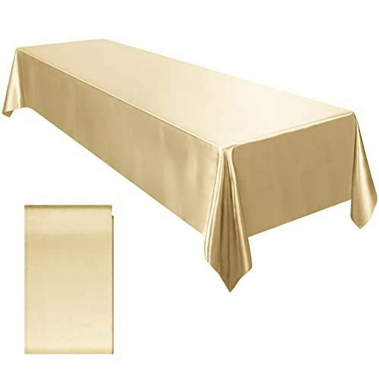 YMHPRIDE 6-Pack Black Satin Tablecloths - 108" X 57" Rectangular, Premium Satin Fabric | For Weddings, Parties, Banquets