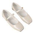 thumbnail image 1 of Ruitaoo Mary Jane Flats Shoes for Women Lightweight Soft Square Toe Slip On Work Flats Flexible for Daily Wear Apricot 42, 1 of 4