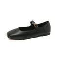thumbnail image 1 of Ruitaoo Women's Mary Jane Flats Shoes - Lightweight Soft Square Toe Slip On Work Flats Flexible Business, Walking, Daily Black 44, 1 of 5