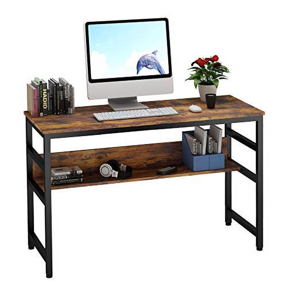 Ruitta 47" Writing Computer Desk, Home Office Desk with Bookshelf