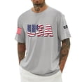 thumbnail image 1 of Ruiwill 4Th Of July Mens T-Shirts Patriotic Breathable Summer Independence Day Tops Usa Letter Print Short Sleeve Crew Neck Men Tshirts Size L Light Gray, 1 of 4