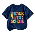 thumbnail image 1 of Ruiwill Back To School Shirts For Girls Short Sleeve Crew Neck Summer Cute Girls Clothes Back To School Letter Print Kids Tops Size 6-7 Years, 1 of 3