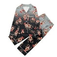 thumbnail image 1 of Ruiwill Christmas Girl Pajama Set Button Down Lapel Long Sleeve Top and Pants Set Kids Sleepwear Casual Fall Winter Girl Pjs Nightwear Size 3-4 Years, 1 of 4