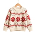 thumbnail image 1 of Ruiwill Christmas Girls Sweater Snowflake Print Crew Neck Long Sleeve Knit Pullover Xmas Top, 1 of 6