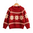 thumbnail image 1 of Ruiwill Christmas Girls Sweater Snowflake Print Crew Neck Long Sleeve Knit Pullover Xmas Top, 1 of 6