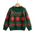 thumbnail image 1 of Ruiwill Christmas Girls Sweater Snowflake Print Crew Neck Long Sleeve Knit Pullover Xmas Top, 1 of 6