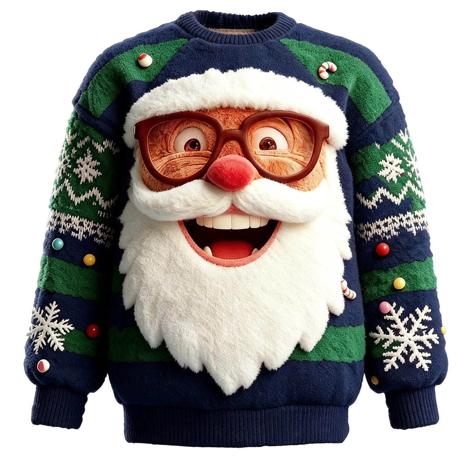 Ruiwill Christmas Kids Tops 3D Santa Face Pullover Sweatshirt Long ...